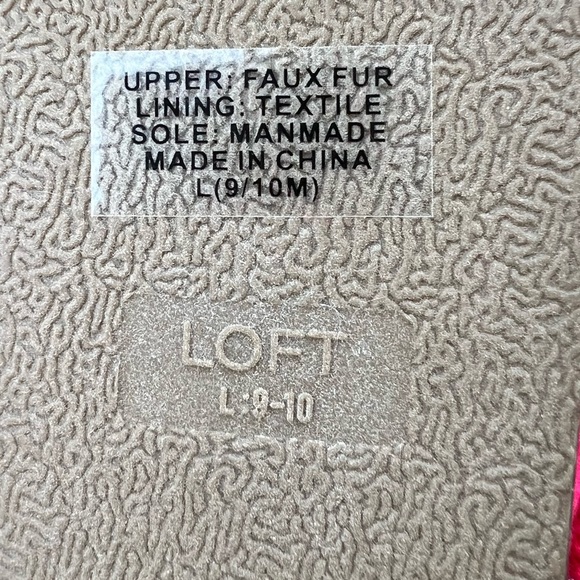 LOFT Faux Fur Rust Buckle Slippers Red Size Large (9-10) NWT - Picture 6 of 6